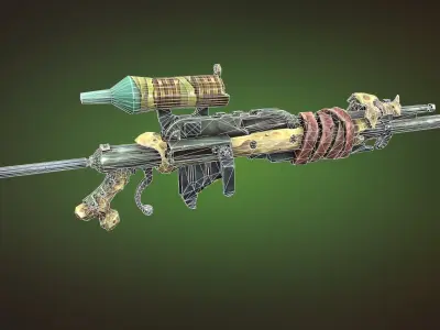 Desert sniper rifle Low-poly 3D model