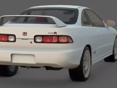 1995 Honda Integra Type R 3D Model The FWD Perfection Low-poly 3D model