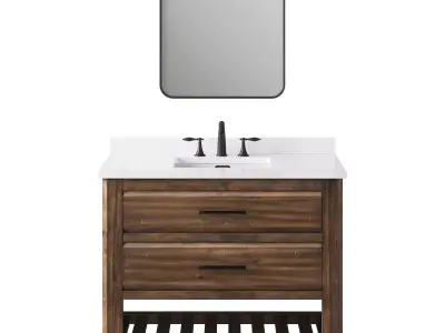 OVE Norris 42 Rustic Almond Latte Vanity 3D model