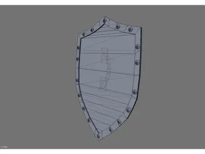 medieval wooden shield Free low-poly 3D model