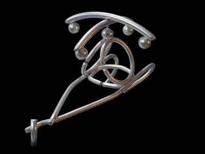 Metal Helicopter Decoration 3D model