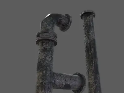 Pipe model metal Low-poly 3D model
