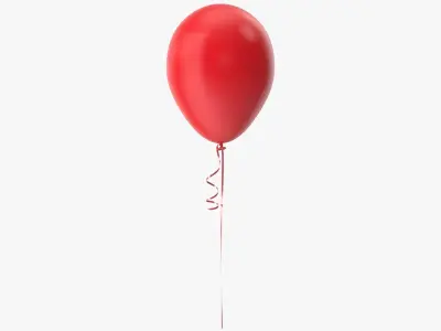 Red Balloon with Ribbon 3D model