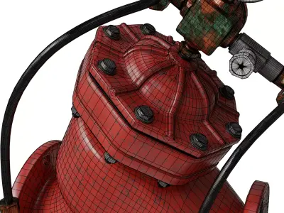 Old water pressure control valve 3D model