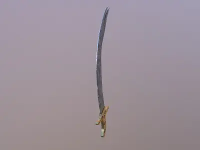  Low Poly Zulfiqar Sword Free low-poly 3D model
