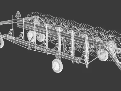 HC4114 14-Wheel Hi-Capacity Rake 3D model