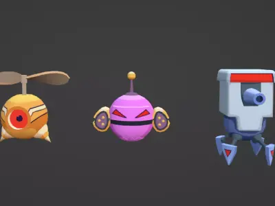 Dron robot cute 3D model