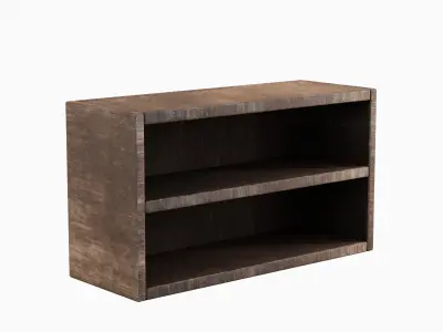 Simple Wooden Bookshelf 05  Low-poly 3D model