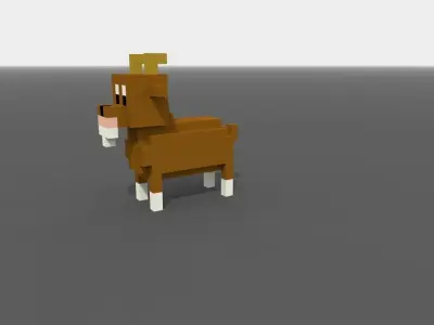 Voxel Goat Low-poly 3D model purchase