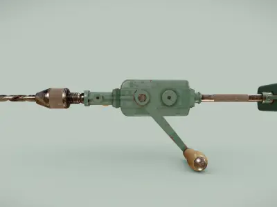 Vintage Peugeot Handdrill Low-poly 3D model