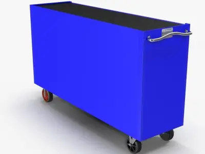 Tool Storage Blue Low-poly 3D model