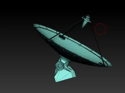 Radar satellite dish Low-poly 3D model