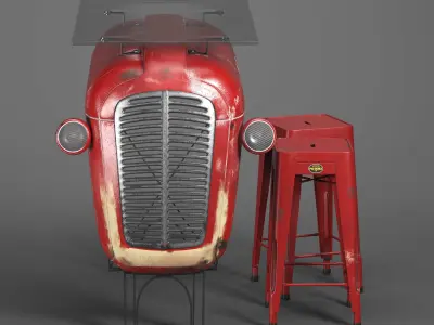 Vintage Design Bar Low-poly 3D model