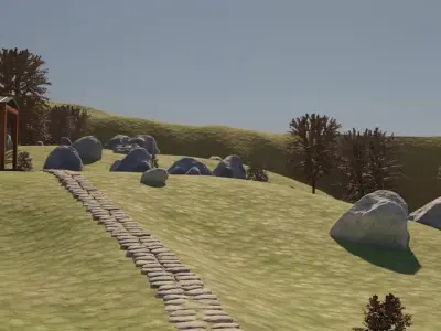 Autumn River Village 3D model