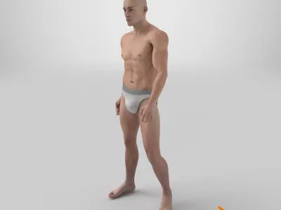 Man Character in Underwear Standing 3D model
