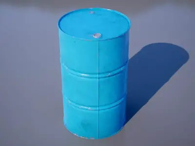 Oil Drum Low-poly 3D model 5