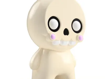 3D Printable Cute Bonehead Skeleton Figure Personal Commercial 3D print model