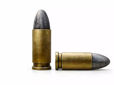 9mm Bullet Casing Pistol Ammo Bullets Low-poly 3D model