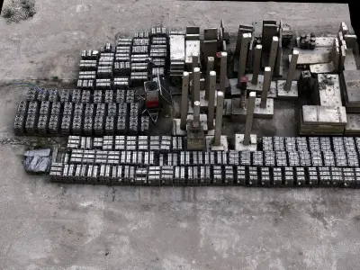 concrete pillars kitbash construction-site parts photogrammetry Low-poly 3D model
