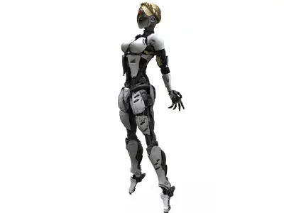 Cyber Tactical Female Soldier - T-Pose 3D model
