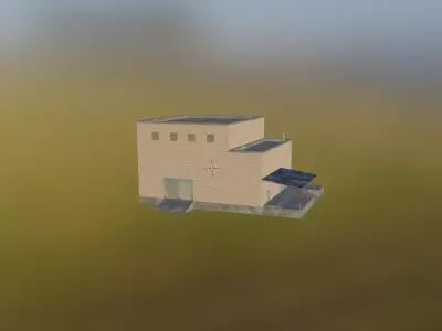 Industrial Brick Building with Interior Free 3D model