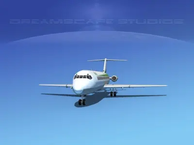 Douglas DC-9-30 Ozark Airlines 3D model