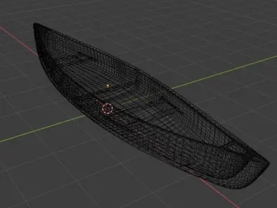 Canoe Boat 3D Model  3D model