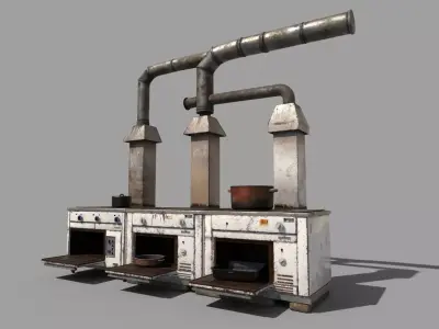 Old Industrial Ovens 3D model