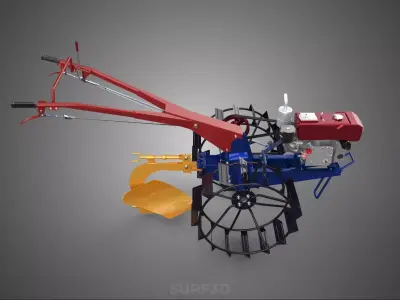 SMALL HAND WALKING TRACTOR MOUNT PLOWING BLADE MOLD BOARD FIELD 3D model