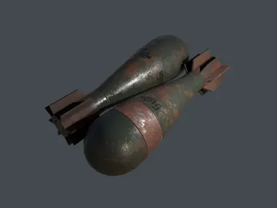 Mortar Projectile 60mm M69 3D model get