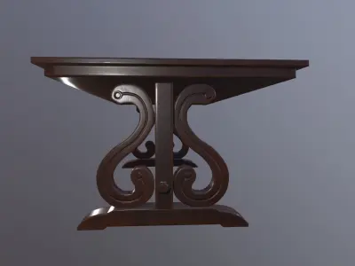 Table Game Ready Low poly 3D Model ornate Low-poly 3D model