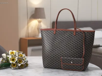  Goyard St Louis Handbag Black with Pouch 