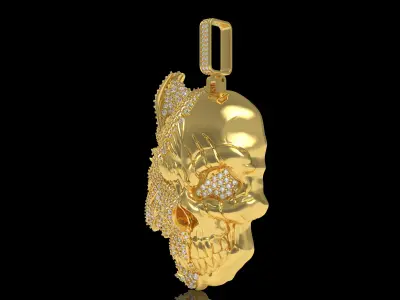Skull Hip Hop Diamond Pendant 3D print model