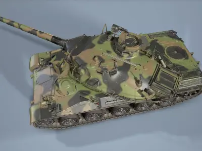 French Tank AMX-30b PBR Low-poly 3D model