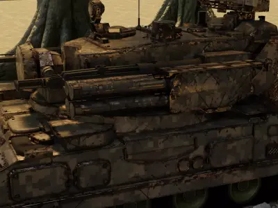 3D Military Combat Vehicle  Realistic Armored Tank  3D model