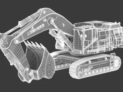 Liebherr R 9100 G6 Large Excavator 3D model