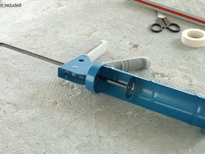Sealant Gun with Ergonomic Handle Blue 3D model