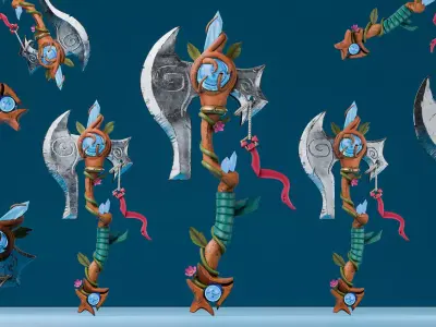 Stylized Axe Free low-poly 3D model