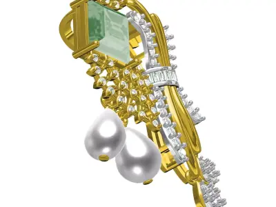 Antique Art Deco Pearl Drop Pendant 3D print model