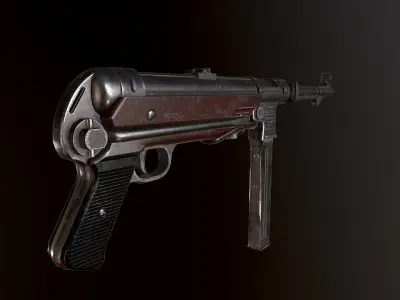 MP-40 WW2 submachine gun Low-poly 3D model