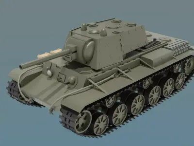KV 1 Heavy Tank Low poly 3D model