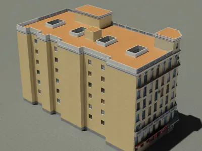 Building apartment - apartment Low-poly 3D model order