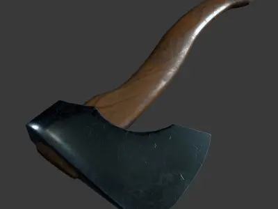 Game and VR-AR Ready Axe Low-poly 3D model