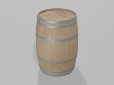 Light Toasted Lowpoly Bourbon Rundlet Barrel Low-poly 3D model