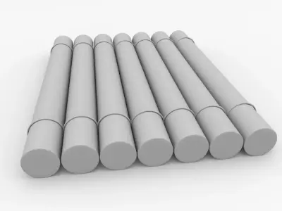 Wooden Raft 3D model