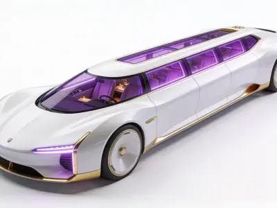 Futuristic Ultra-Luxury Sci-Fi Limousine 3D  Low-poly 3D model