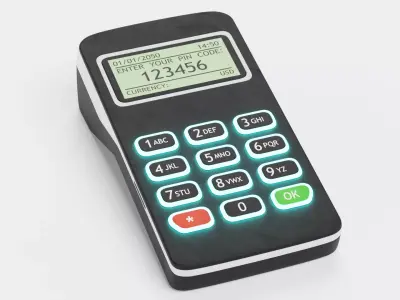 Payment Terminal Low-poly 3D model