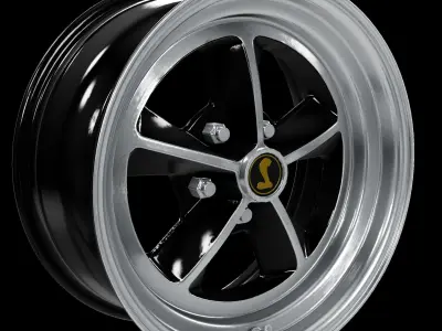 Legendary Wheel Co GT9 Alloy Wheel 17x8 BlackMachined 1965-1973 3D model