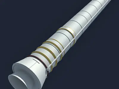 White Solid Rocket Booster 3D model