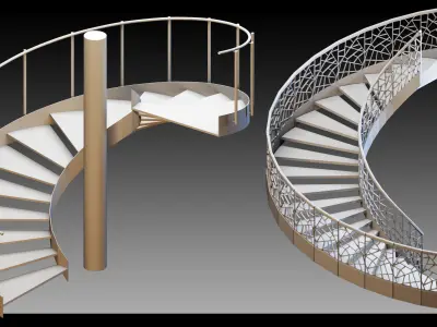 50 Stairs- Vol 03- Kitbash- High detail 3d models 3D model